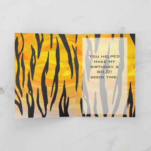 Monogram tijger zwart en Oranje printpatroon Kaart (Binnen)