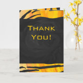 Monogram tijger zwart en Oranje printpatroon Kaart (Gele Bloem)