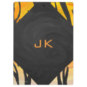 Monogram tijger zwart en Oranje printpatroon Klembord (Achterkant)