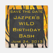 Monogram tijger zwart en Oranje printpatroon Magneet (Voorkant)