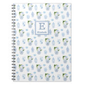 Monogram Timeless Blue & White Ginger Jar Floral Notitieboek (Voorkant)