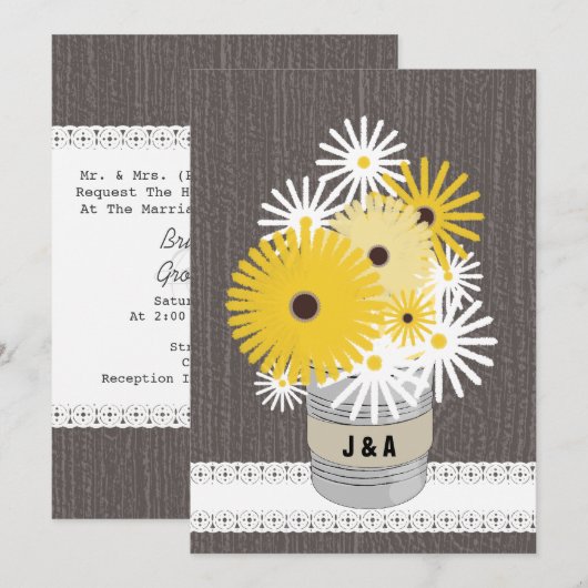 Monogram tin Can Daisies & Black Eyed Susans Kaart (Voorkant / Achterkant)