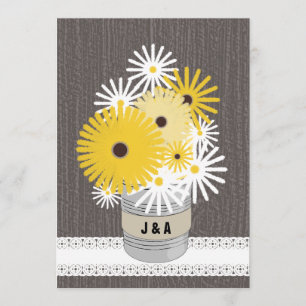 Monogram tin Can Daisies & Black Eyed Susans Kaart