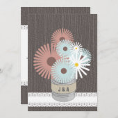 Monogram Tin kan doorsnee & blauwe dagen Kaart (Voorkant / Achterkant)