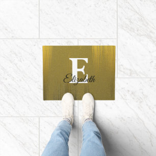 monogram tipografie Distress Gold Deurmat
