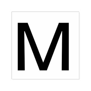 Monogram toevoegen naam letter alfabet eenvoudig m  zelfinktende stempel