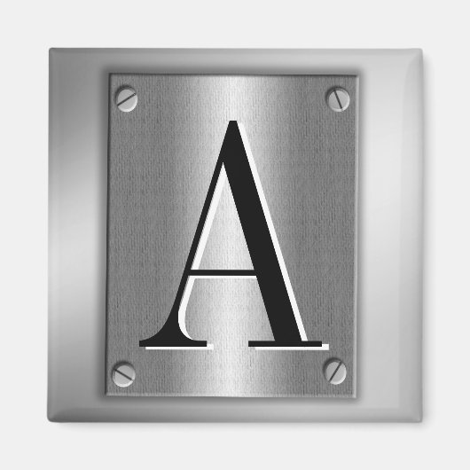 Monogram toevoegen op metalen look met schroeven m magneet (Voorkant)