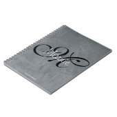 Monogram Toscaans Leiste Faux Afwerking Notitieboek (Linkerzijde)