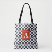 Monogram | Tote Bag met zwart-wit patroon (Voorkant)