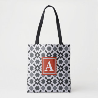 Monogram | Tote Bag met zwart-wit patroon