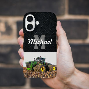 Monogram Tractor Farming Tillage Mannen Apparatuur iPhone 16 Hoesje