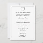 Monogram Traditioneel Formeel Elegant Klasse Trouw Kaart (Voorkant)