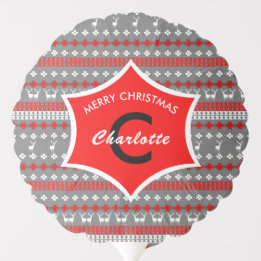 Monogram Traditioneel kerstfeest Noords Patroon Ballon