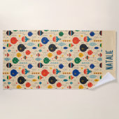 Monogram  traditioneel ornament Retro Strandlaken (Voorkant)