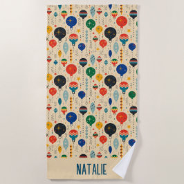 Monogram  traditioneel ornament Retro Strandlaken