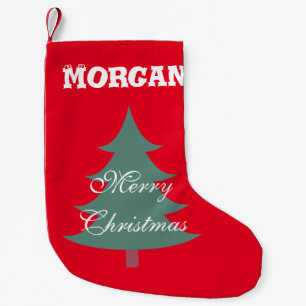 Monogram traditionele kerstboom Rood Groen Schatti Kleine Kerstsok