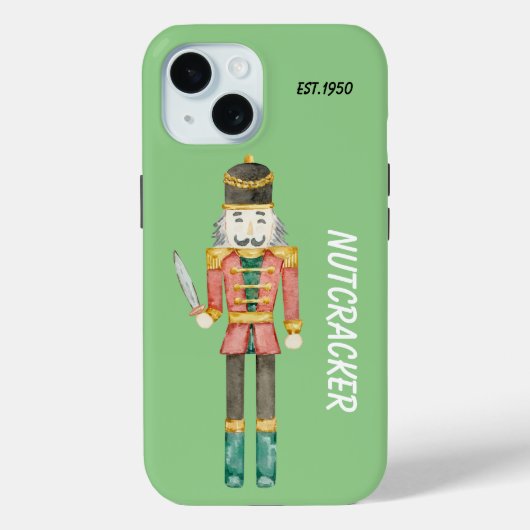 Monogram traditionele Notenkraker Schattige groen Case-Mate iPhone Case (Achterkant)