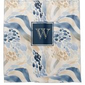 Monogram Tranquil Wave Pool Patroon Douchegordijn (Voorkant)