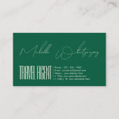 Monogram TRAVEL AGENT modern lettertype Visitekaartje (Achterkant)