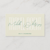 Monogram TRAVEL AGENT modern script Visitekaartje (Voorkant)