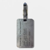 Monogram Travel Faux Scratched Metal Bagagelabel (Achterkant verticaal)