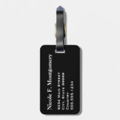 Monogram Travel Music Electric Bass Guitar Bagagelabel (Achterkant verticaal)