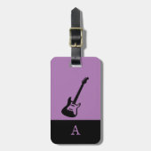 Monogram Travel Music Electric Bass Guitar Bagagelabel (Voorkant verticaal)