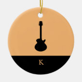 Monogram Travel Music Electric Bass Guitar Keramisch Ornament (Voorkant)