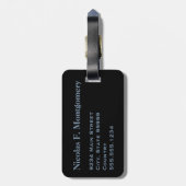 Monogram Travel Wood Pier, Blue Lake en Forest Bagagelabel (Achterkant verticaal)