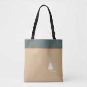 Monogram Tree Green Tan Natuur Geïnspireerd Tote Bag (Voorkant)