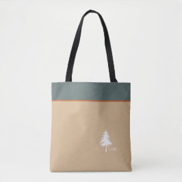 Monogram Tree Green Tan Natuur Geïnspireerd Tote Bag