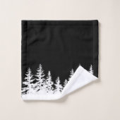 Monogram Trees Bath Towel Set Black and White Bad Handdoek (Wasdoekje)