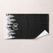 Monogram Trees Bath Towel Set Black and White Bad Handdoek (Handdoek)