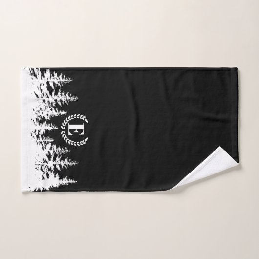 Monogram Trees Bath Towel Set Black and White Bad Handdoek (Handdoek)