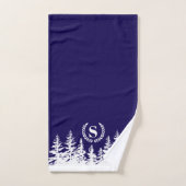 Monogram Trees Bath Towel Set Blue and White Bad Handdoek (Handdoek)