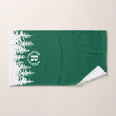 Monogram Trees Bath Towel Set Green and White Bad Handdoek (Handdoek)