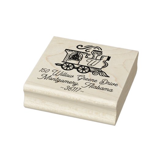 Monogram Trein Kerstboom Levering Rubberstempel (Stempel)