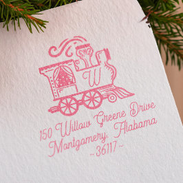 Monogram  Trein Kerstboom Levering Rubberstempel