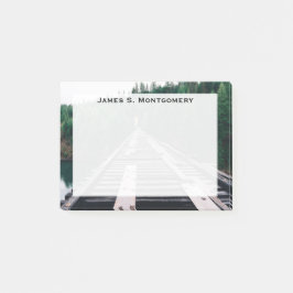 Monogram treinrailroad volgt groene Bossen water Post-it® Notes