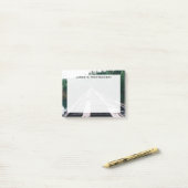 Monogram treinrailroad volgt groene Bossen water Post-it® Notes (Op bureau)