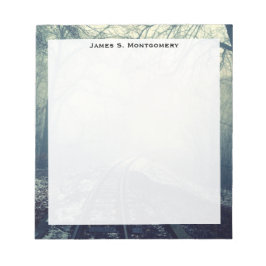 Monogram treinspoor Tracks Winter Snow Fog Notitieblok