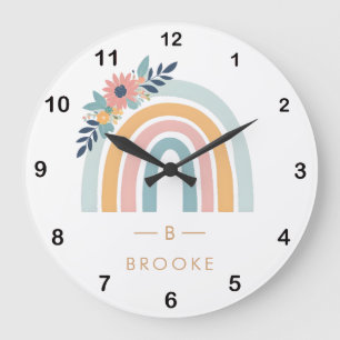 Monogram trendroze grote klok