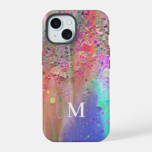 Monogram Trendy Acryl Abstract iPhone 15 Case (Achterkant)
