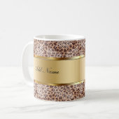 Monogram Trendy Coffee Mugs Leopard Pattern Koffiemok (Voorkant links)