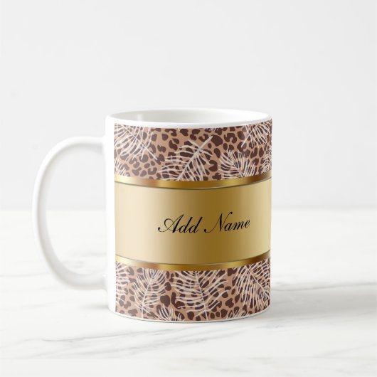 Monogram Trendy Coffee Mugs Leopard Pattern Koffiemok (Links)