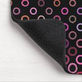 Monogram Trendy Colorful Circles on Black Muismat (Hoek)