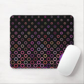 Monogram Trendy Colorful Circles on Black Muismat (Met muis)
