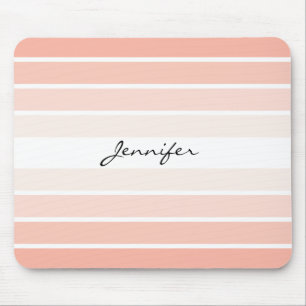 Monogram Trendy Coral Pastel Minimalist Mousepad Muismat