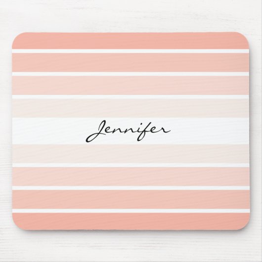 Monogram Trendy Coral Pastel Minimalist Mousepad Muismat (Voorkant)