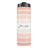 Monogram Trendy Coral Pastel Thermal Tumbler Thermosbeker (Voorkant)